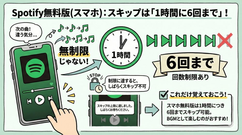 スキップ制限は1時間6回