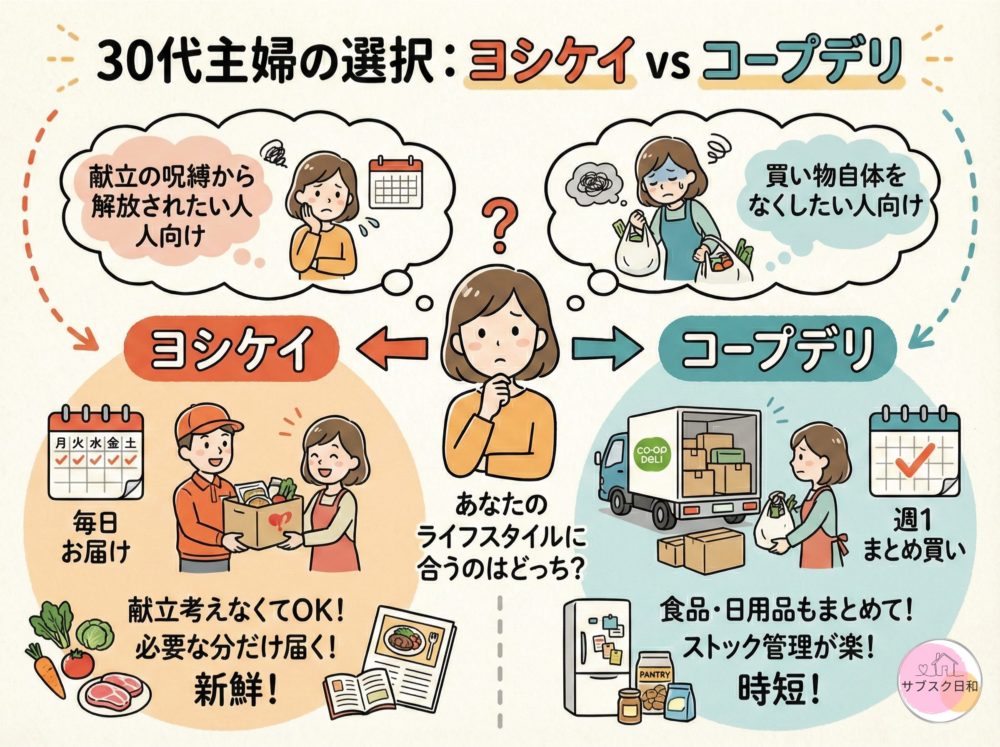 ヨシケイ vs コープデリ